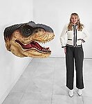 Large T-Rex Head Statue Mouth Open Wall Mount