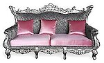 Terra Baroque Rolled Arm Sofa Pink Zebra