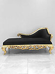 Claudette Chaise Lounge sofa-Black
