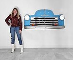 Chevy 54 Retro Truck Front Wall Decor Blue