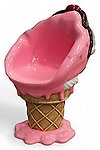Ice Cream Chair with Strawberry Chocolate Chip and Cherry Top