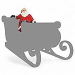 Santa Claus Sitting On Christmas Sleigh Life Size Statue