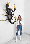 Scorpion Statue Large 4 FT Wall Mount Black with Gold Leaf