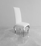 Tricase Modern Dining Chair Upholstered in White Leather