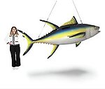 Yellowfin Tuna Fish Sculpture Hanging 11 FT Museum Quality