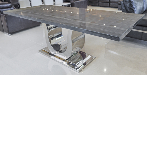Instante Social Grey Lines Marble Dining Table